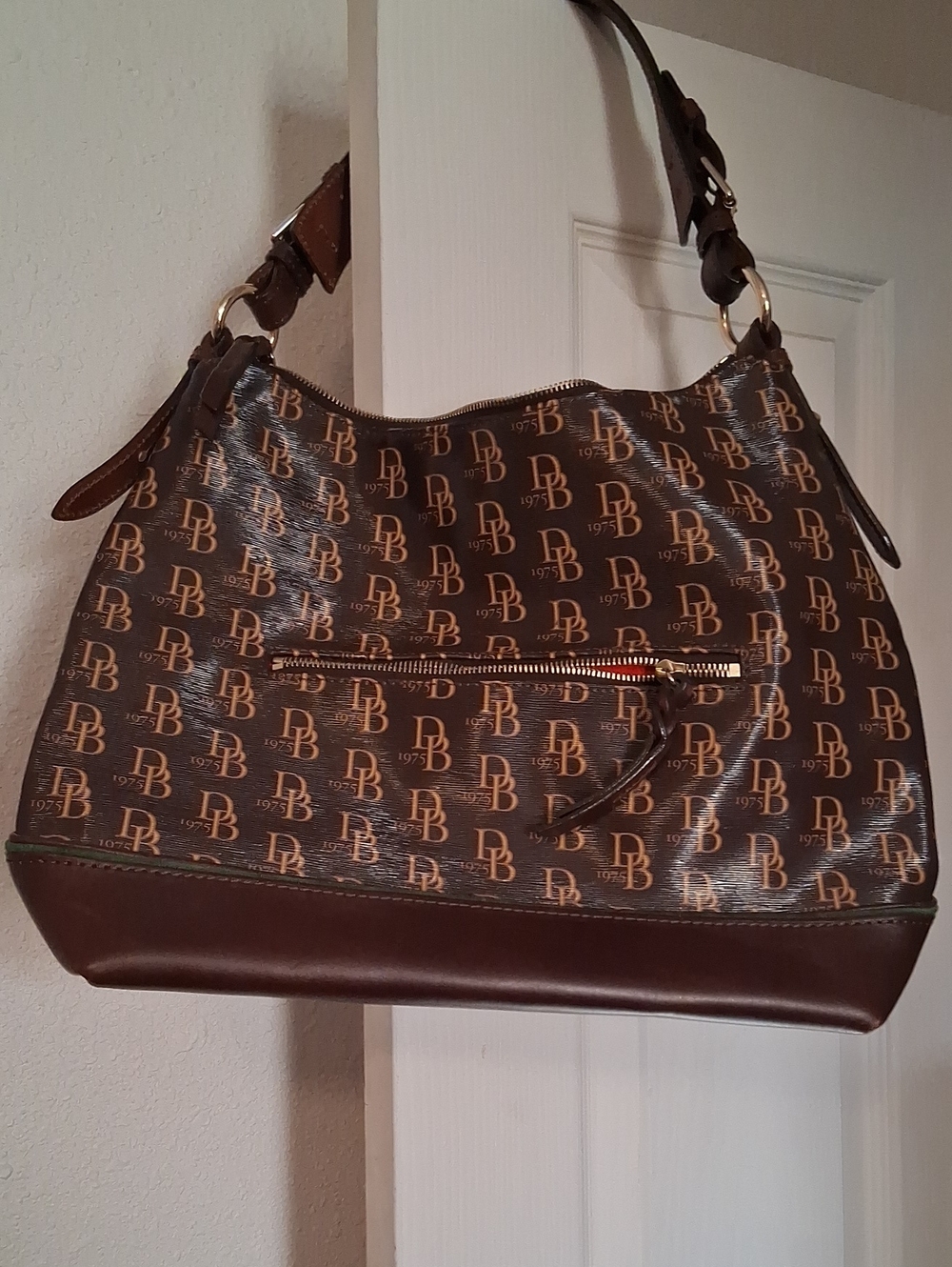 Dooney & Bourke Brown Logo Hobo Shoulder Bag